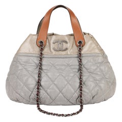 Chanel Grey Quilted Iridescent Calfskin Large In-The-Mix