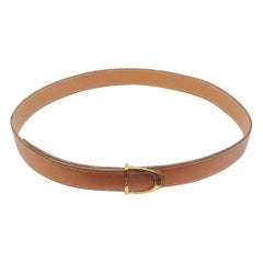 1990's Hermes Camel Leather Stirrup Buckle Belt