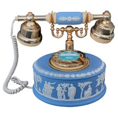 RARO Wedgwood Jasperware Blu Quadrante rotante Astral Telefono d'epoca da collezione