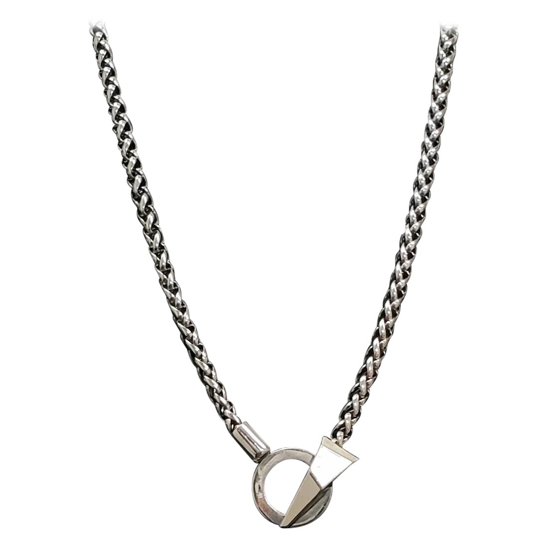 Spring 2011 L# 16 NEW VERSACE SILVER TONE METAL CHAIN For Sale