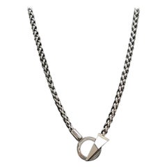 Used Spring 2011 L# 16 NEW VERSACE SILVER TONE METAL CHAIN