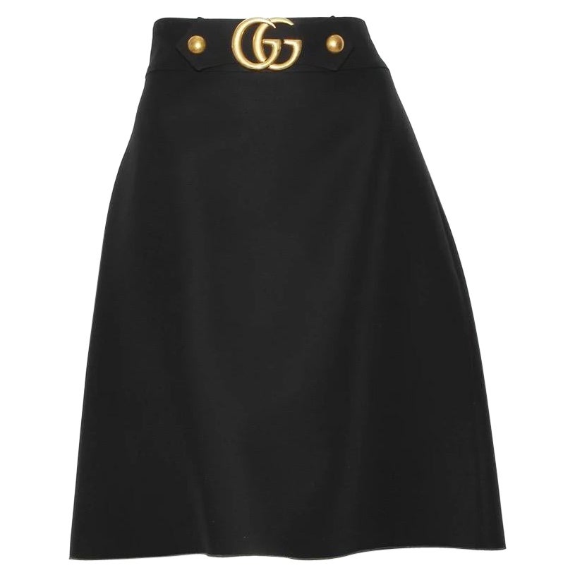 Gucci A-Line Skirt with GG Hardware