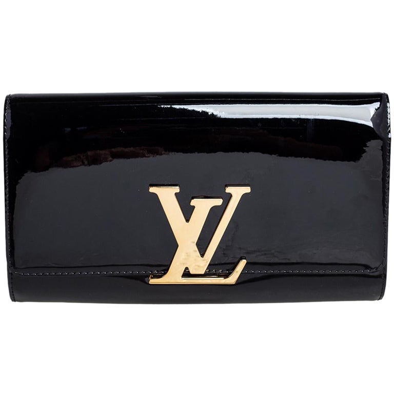 Louis Vuitton Black Vernis Leather Louise Clutch at 1stDibs