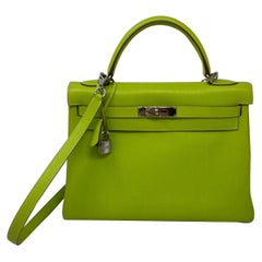 Hermes Kelly 32 Lime Candy Vert Bag