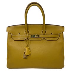 Hermes Birkin 35 Curry Yellow Bag 