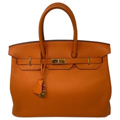 Hermes Birkin 35 Feu Orange Bag 