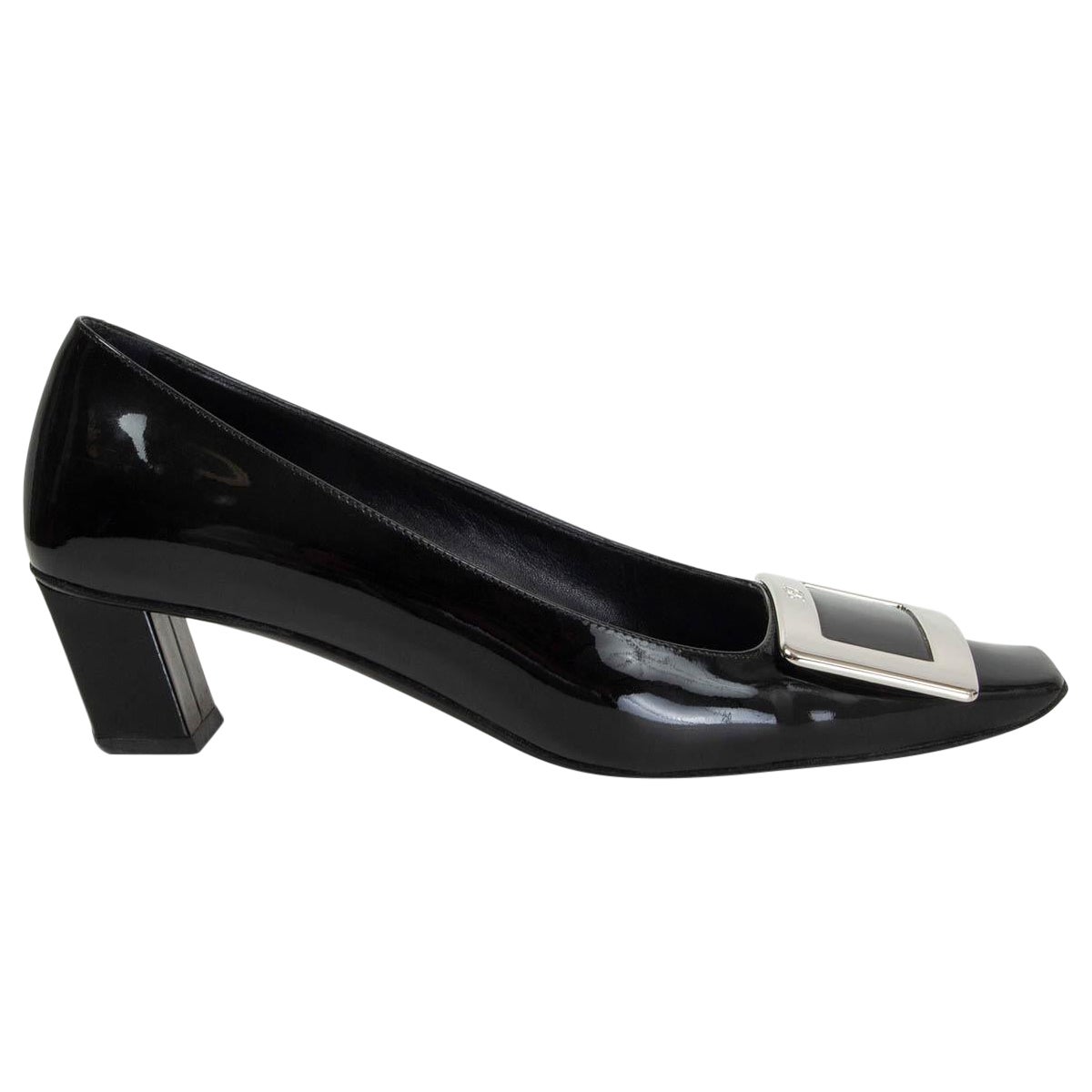 Roger Vivier Black Crystal-Embellished Satin Mules 39 For Sale at ...