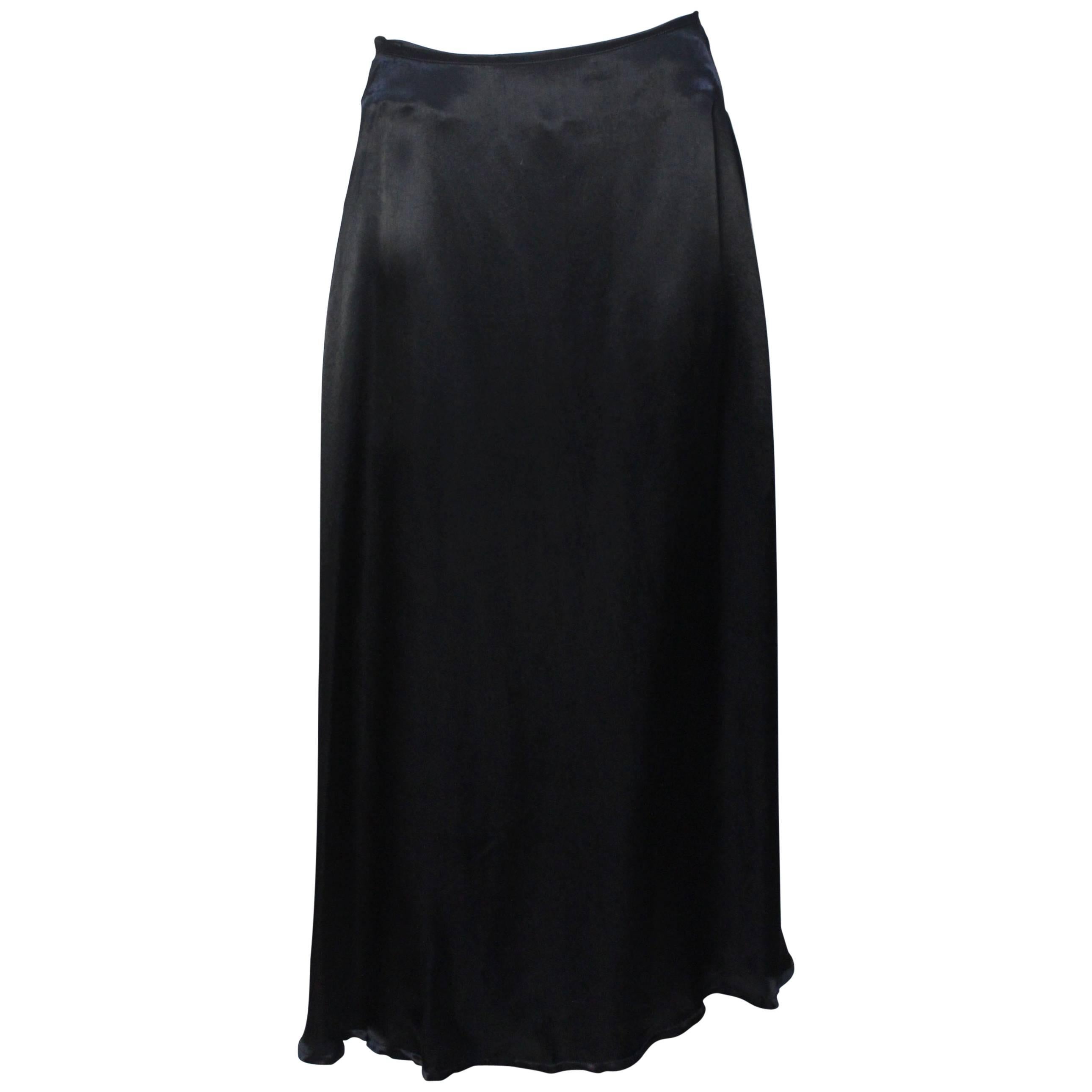 Yohji Yamamoto Asymmetrical Satin Skirt For Sale