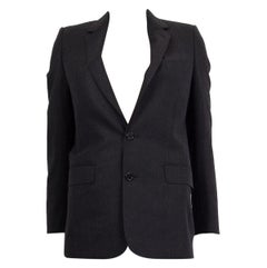 CELINE charcoal grey wool CLASSIC Blazer Jacket 34 XXS