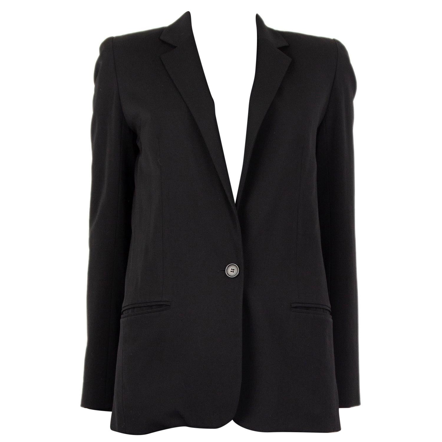CHLOE black wool CLASSIC Blazer Jacket 34 XXS