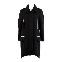 CHLOE black wool ZIPPER Coat Jacket 36 XS