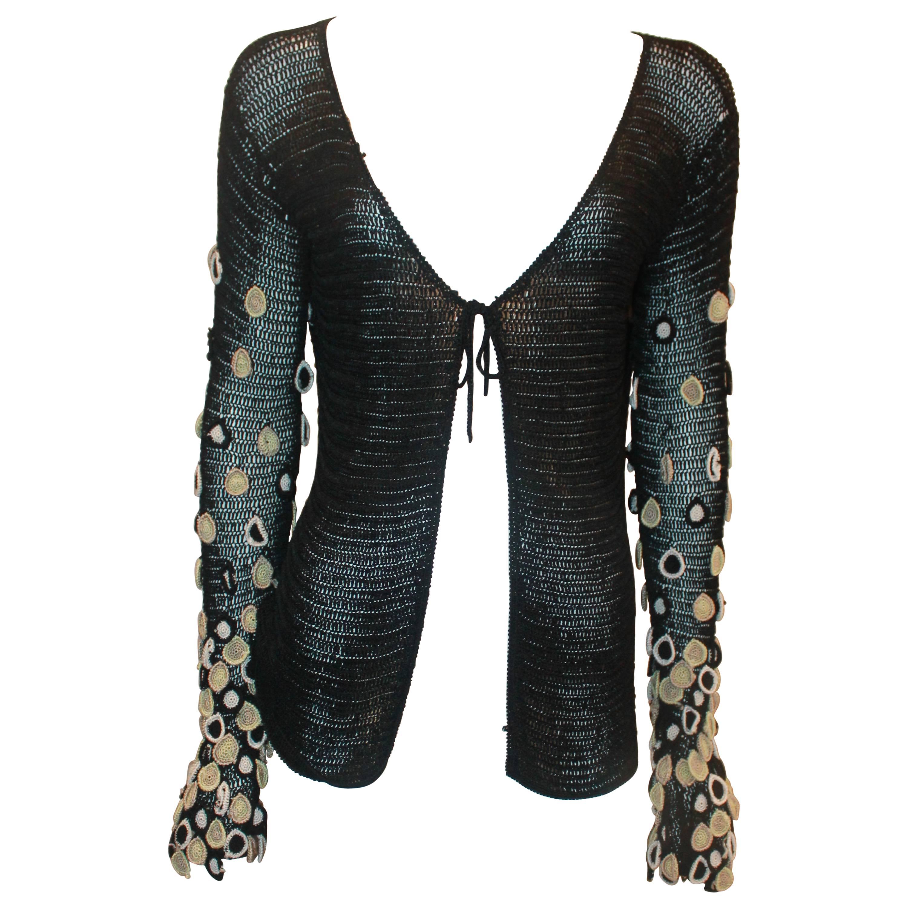Missoni Black Knitted Cardigan with Hanging Knitted Circles - M