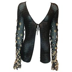 Missoni Black Knitted Cardigan with Hanging Knitted Circles - M