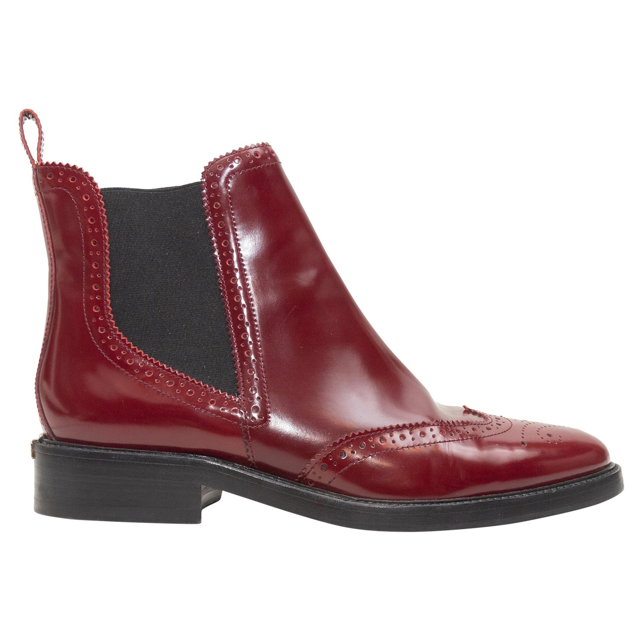 Burberry Brogue Maroon Ankle Boots