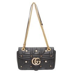 Gucci Black Small GG Marmont Matelasse Bag