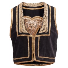 Nili Lotan Black Embroidered Vest