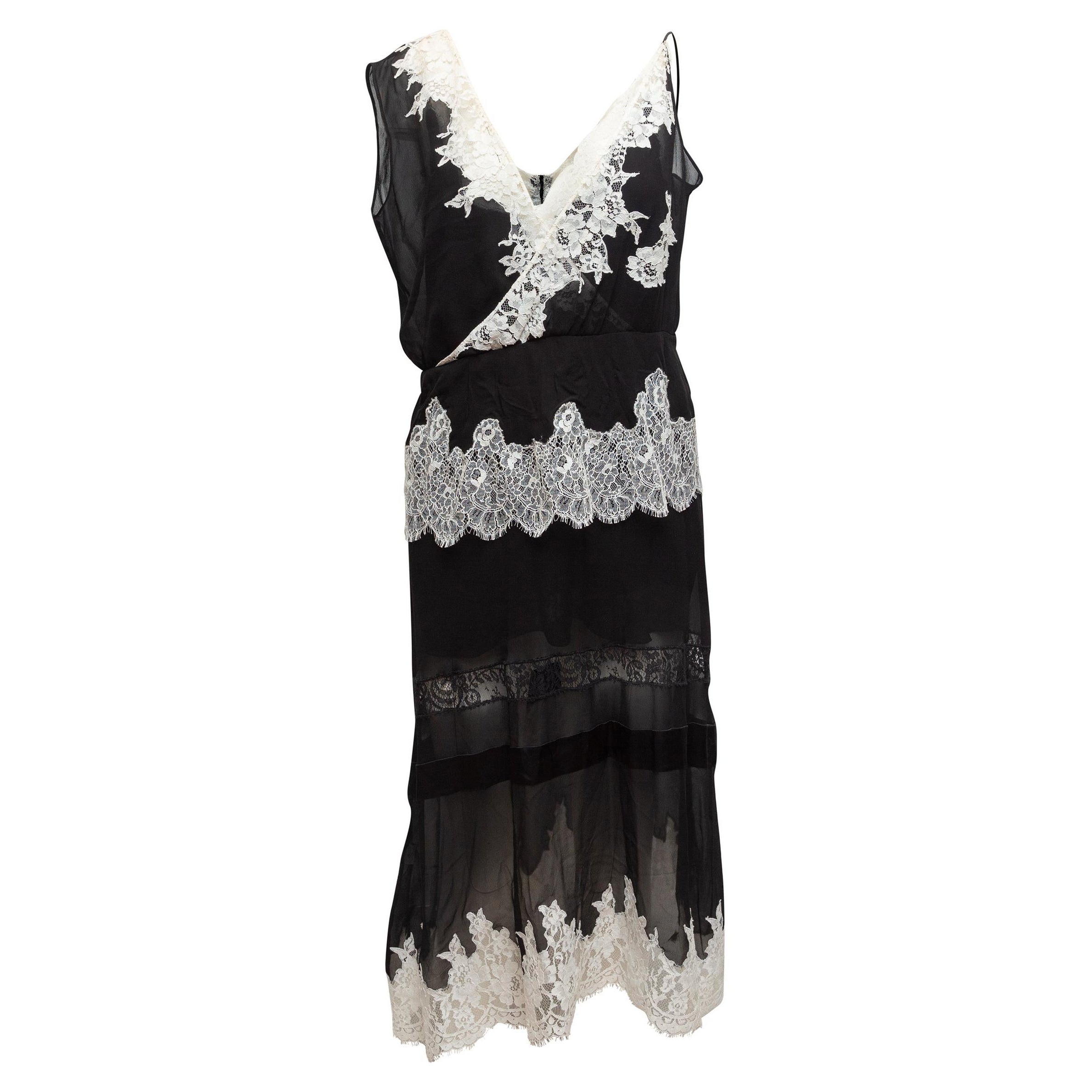 Altuzarra Black & White Sleeveless Silk Dress