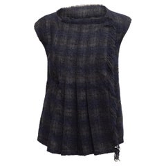 Chanel Black & Navy Wool-Blend Sleeveless Top