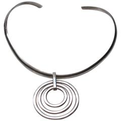 Sterling Silver Modernist Choker Necklace