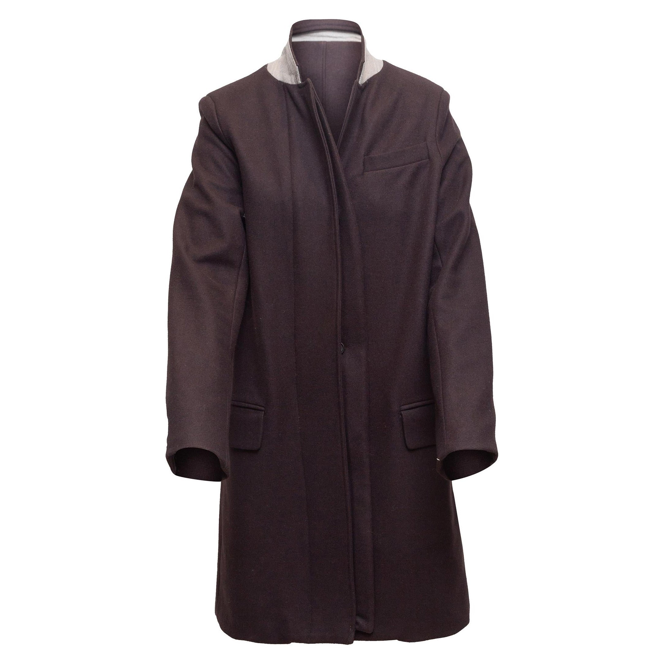  A.L.C. Dark Purple Long Virgin Wool Coat