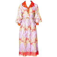 Oscar de La Renta Organza Shirt Dress 1970's