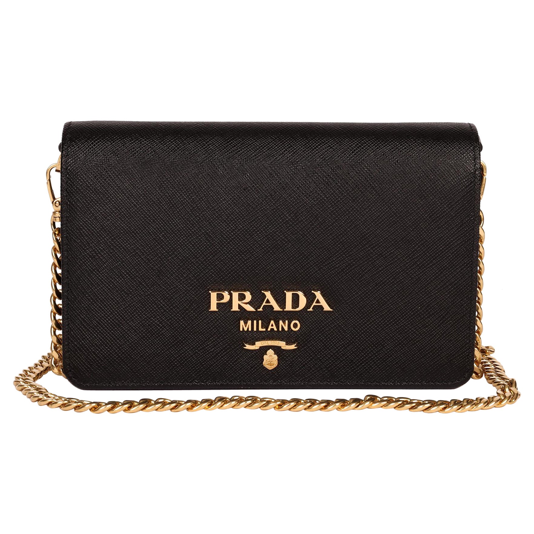 Prada Black Saffiano Leather Mini Bag at 1stDibs