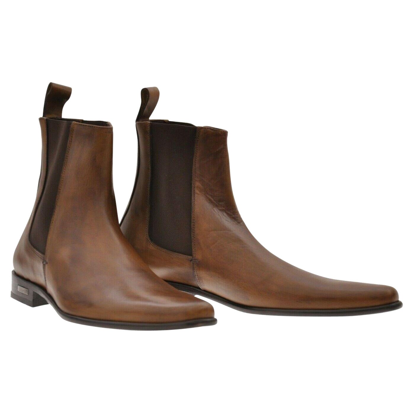 VERSACE COLLECTION BROWN LEATHER Boots 40 - 7; 42 - 9