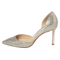 Jimmy Choo Gold/Silver Glitter Addison D'Orsay Pumps Size 37