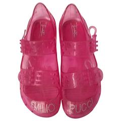 Emilio Pucci Hot Pink Rubber Sandals