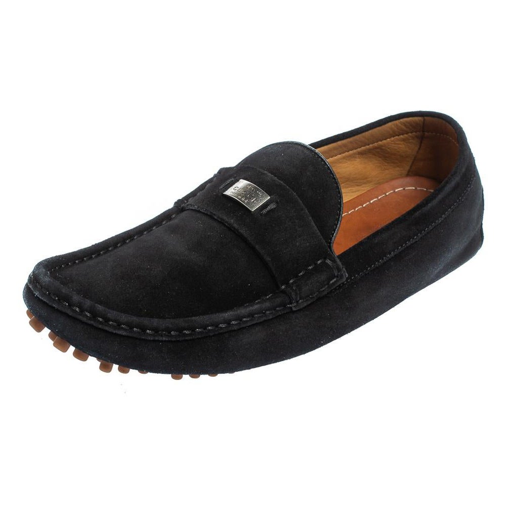 Gucci Black Suede Slip on Loafers Size 41.5 For Sale