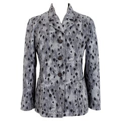 Vintage Krizia Gray Black Cotton Animalier Jacket