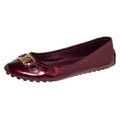 Louis Vuitton Burgundy Vernis Oxford Ballerina Flats Size 38