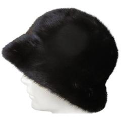 Revillon Paris soft mink dark brown fur hat
