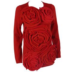 Comme des Garcons Oversized 3D Origami Flower Wool Sweater 12