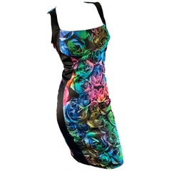 Just Cavalli Neon Floral Pattern Cocktail Dress by Roberto Cavalli NEW TAGS