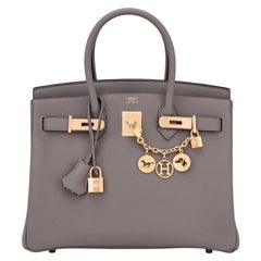 Hermes Birkin 30cm Etain Rose Gold Zinn grau Togo Tasche Z Stempel:: 2021
