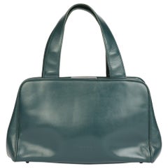 Prada Forest Green Calfskin Leather Vintage Frame Bag