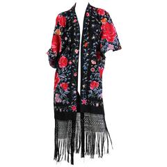 Hand Embroidered Fringed Kimono