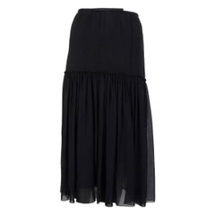 GIAMBATTISTA VALLI jupe midi en soie noire 40 S