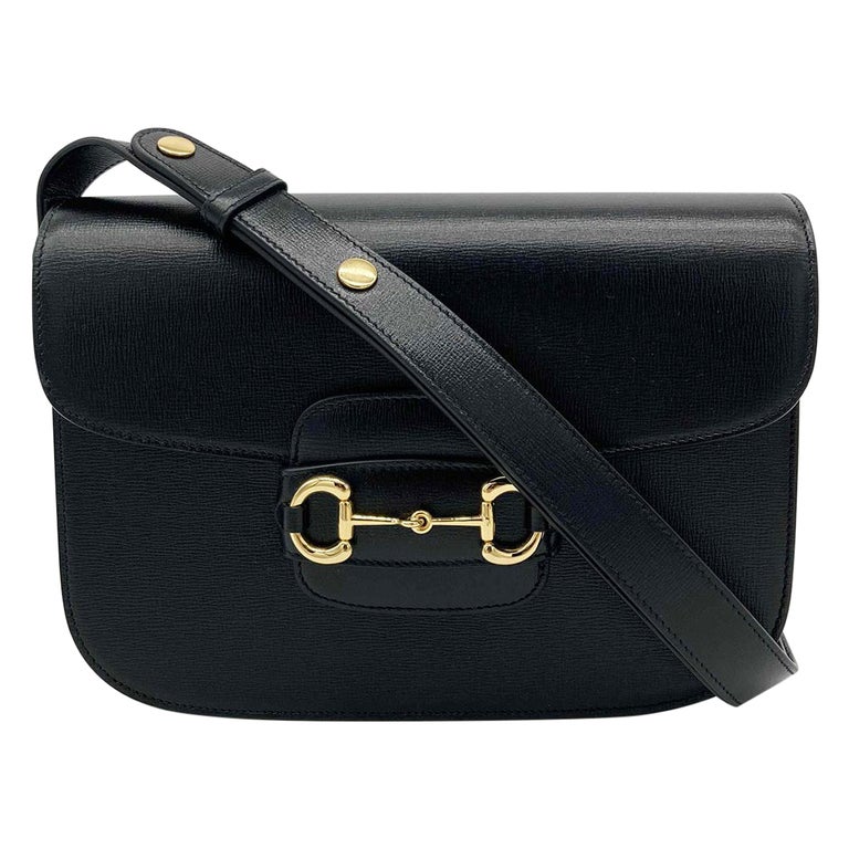 NWOT Gucci Black Leather 1955 Horsebit Bag at 1stDibs