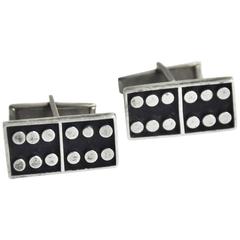Sterling Dominoes Cufflinks Mexico, 1950s