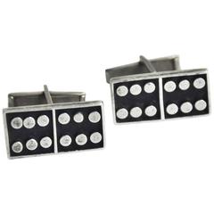 Sterling Dominoes Cufflinks Mexico, 1950s 