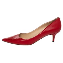 Jimmy Choo Red Leather Romy Pumps Size 38.5