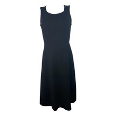 Used Louis Vuitton Black Wool Midi Dress, Size 40 