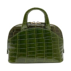 Giòsa Milano Olivgrüne Krokodil-Mini-Tasche