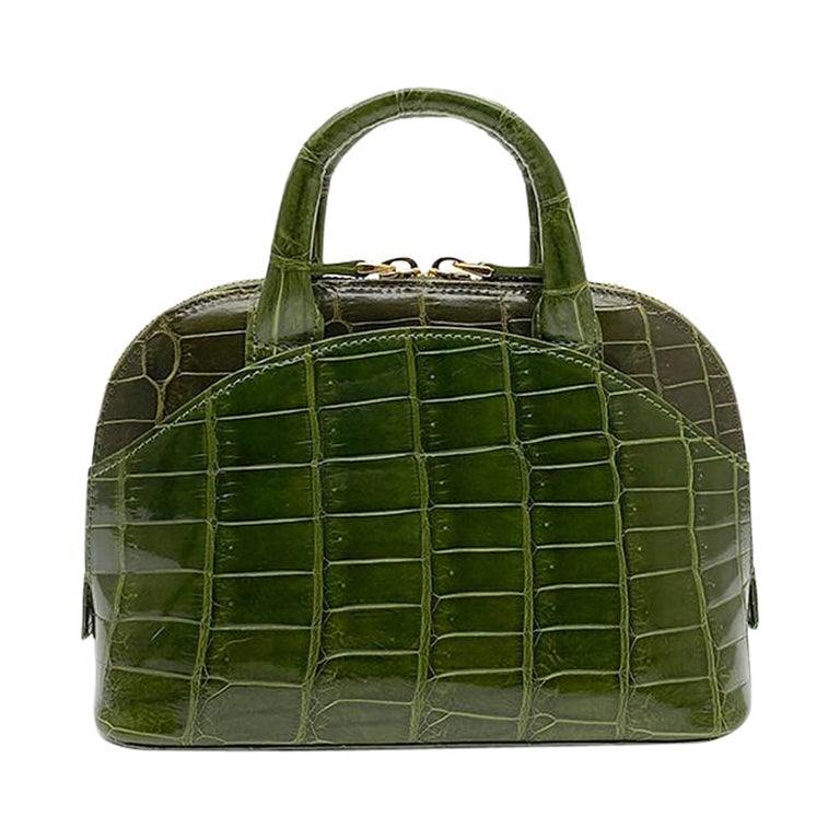 Giòsa Milano Olive Green Crocodile Mini Bag at 1stDibs