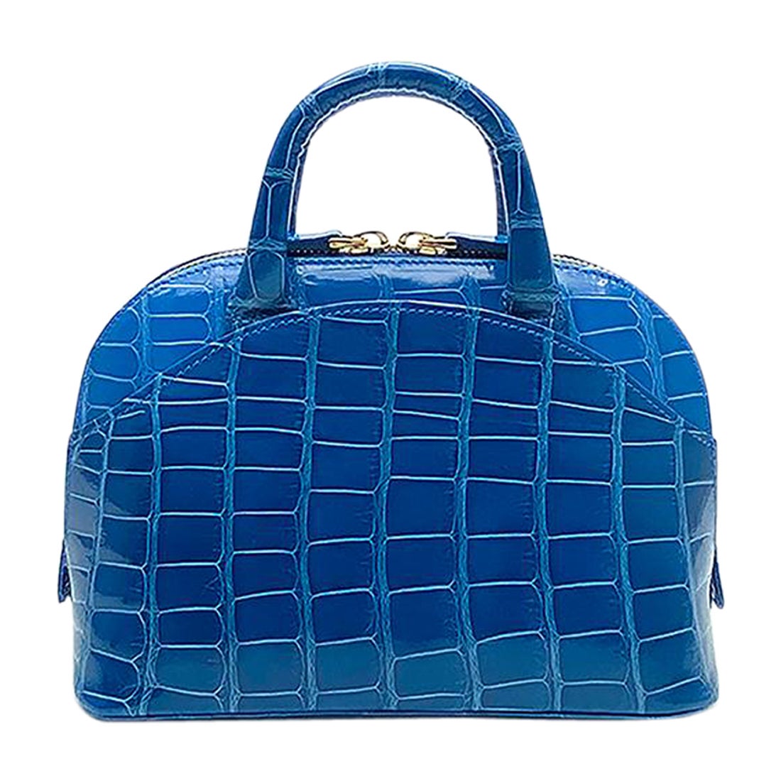 Giòsa Milano Bright Blue Crocodile Mini Bag