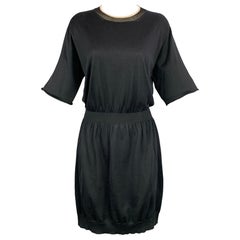 LOUIS VUITTON Size L Black Knitted Silk / Cotton Dress