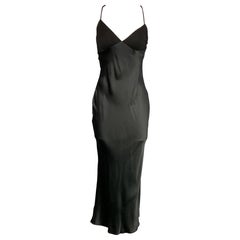 HEIDI WEISEL Size 4 Black Satin Silk Long Dress