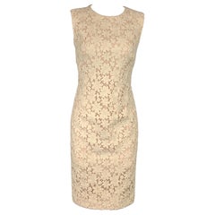 LUISA BECCARIA Size 4 Blush Off White Cotton / Wool Knitted Dress